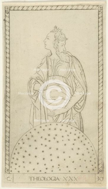 Theology, plate 30 from Arts and Sciences, c.1465. Creator: Unknown.