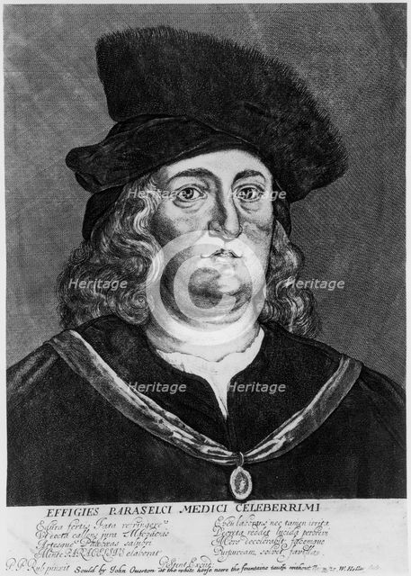 Theophrastus Bombastus von Hohenheim Paracelsus, Swiss alchemist and physician, 16th century.  Artist: Wenceslaus Hollar