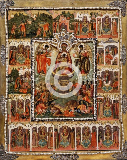 Theotokos Life-giving Spring, 1670. Artist: Ushakov, Simon (Pimen) Fyodorovich (1626-1686)