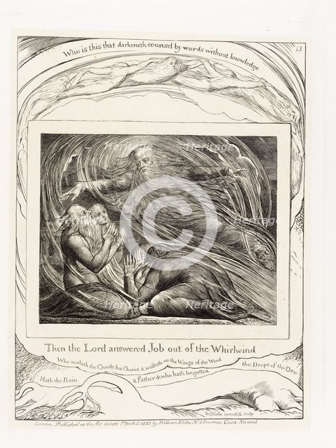 'Then the Lord answered Job out of the Whirlwind', 1825. Creator: William Blake.