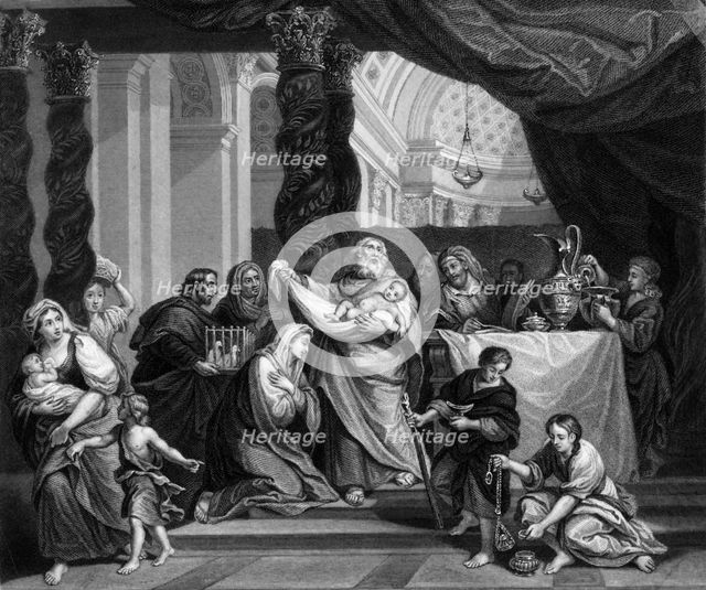 'Then took he him up in his arms, and blessed God', 19th century. Creator: J Jenkins.