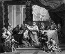 Then took he him up in his arms, and blessed God 19th century. Creator: J Jenkins