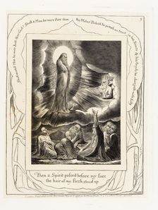 Then a Spirit passed before my face the hair of my flesh stood up 1825. Creator: William Blake