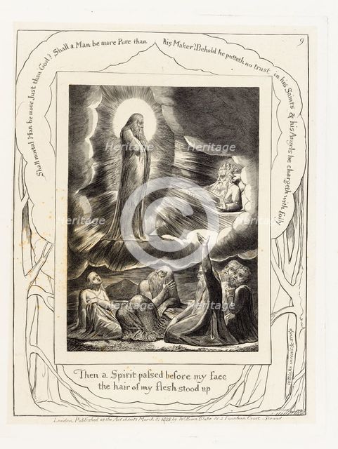 'Then a Spirit passed before my face the hair of my flesh stood up', 1825.  Creator: William Blake.
