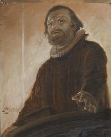 "Then I looked up at him, he looked down at me..." Illustration for Holger Drachmann's..., 1890. Creator: August Jerndorff