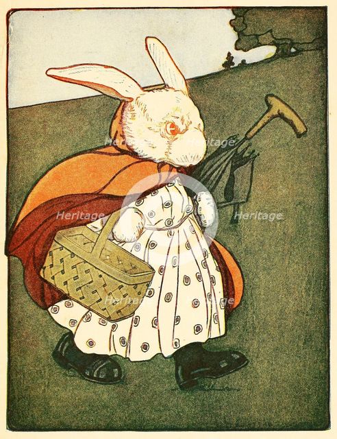 Then old Mrs Rabbit ….went through the wood to the baker's, from The Tale of Peter Rabbit, 1916. Creator: American School (20th Century).