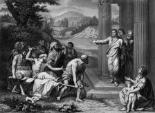 Then saith he to the sick of the palsy. Arise, take up thy bed... mid-late 19th century. Creator: Peter Lightfoot