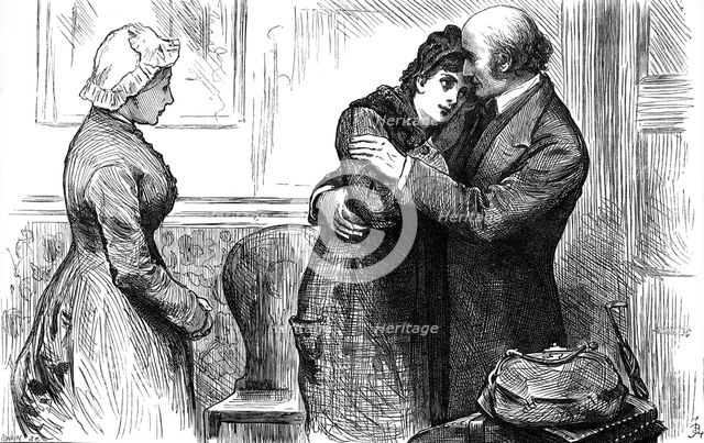 "Then she packed up such few things as she wanted, and kissed her father…", 1880. Creator: Joseph Swain.