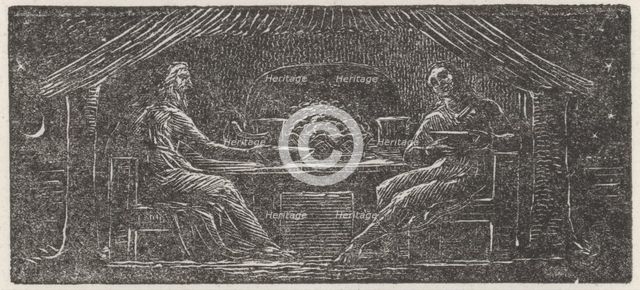 Thenot and Colinet at Supper, 1821.  Creator: William Blake.