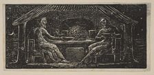 Thenot and Colinet Eat Their Evening Meal, from Thornton's Pastorals of Virgil, 1821. Creator: William Blake