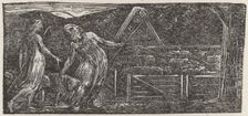 Thenot and Colinet Folding their Flocks together at Sunset, 1821. Creator: William Blake