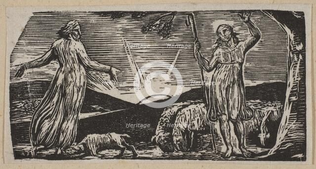 Thenot Remonstrates With Colinet, from Thornton's Pastorals of Virgil, 1821. Creator: William Blake.