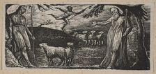 Thenot Remonstrates with Colinet, Lightfoot in the Background, from Thornton's Pastorals o..., 1821. Creator: William Blake