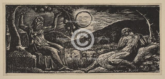 Thenot Under a Fruit Tree, from Thornton's Pastorals of Virgil, 1821. Creator: William Blake.