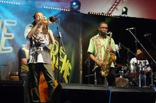 Theo Croker and Irwin Hall, Love Supreme Jazz Festival, Glynde Place, East Sussex, 2015. Artist: Brian O'Connor