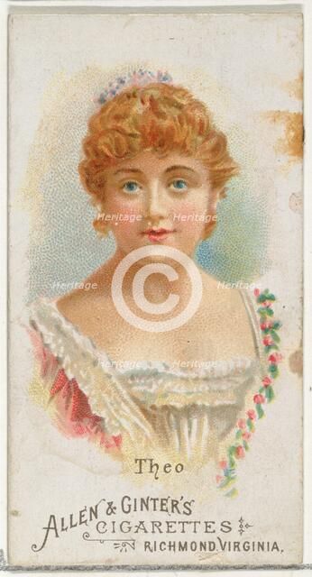 Theo, from World's Beauties, Series 1 (N26) for Allen & Ginter Cigarettes, 1888., 1888. Creator: Allen & Ginter.
