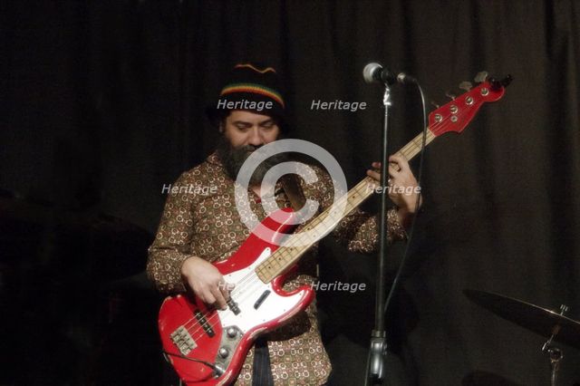 Theo Pascal, Carmen Souza's Silver Messengers, Verdict Jazz Club, Brighton East Sussex, 2019. Creator: Brian O'Connor.