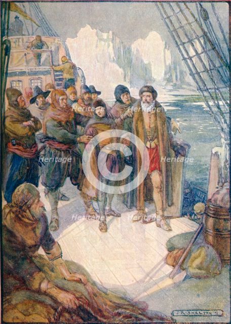 'These Cruel Men Meant To Turn Hudson Adrift On The Icy Waters', 1907, (c1920). Artist: Joseph Ratcliffe Skelton.