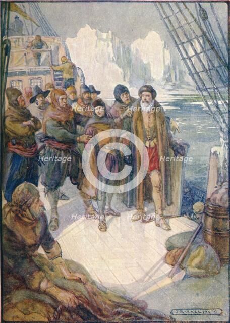 'These Cruel Men Meant To Turn Hudson Adrift On The Icy Waters', 1907, (c1920). Artist: Joseph Ratcliffe Skelton.