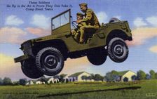These Soldiers Go Up in the Air to Prove They Can Take It, Camp Hood, Texas USA, 1943. Artist: US Army Signal Corps