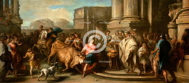Theseus Taming the Bull of Marathon, c1730 (?). Creator: Carle van Loo.