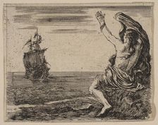 Theseus and Ariadne, from Game of Mythology (Jeu de la Mythologie), 1644. Creator: Stefano della Bella