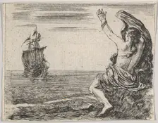 Theseus and Ariadne, from Game of Mythology (Jeu de la Mythologie), 1644. Creator: Stefano della Bella