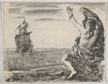 Theseus and Ariadne, from Game of Mythology (Jeu de la Mythologie), 1644. Creator: Stefano della Bella
