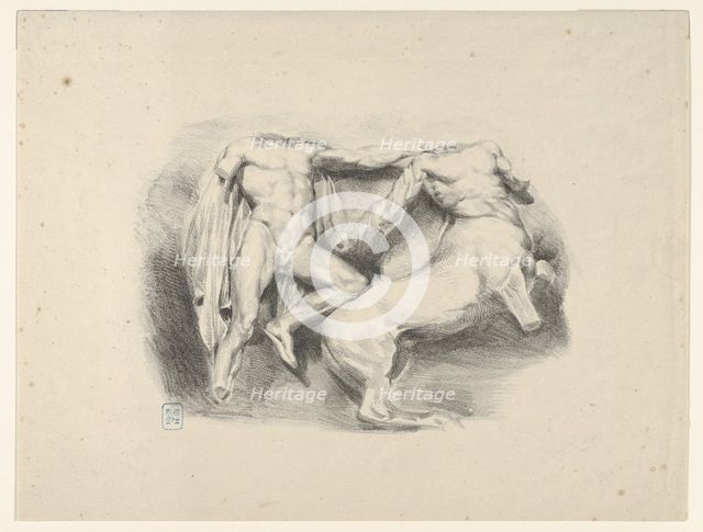 Theseus Conqueror of the Centaur Eurytus, 1825., 1825. Creator: Eugene Delacroix.