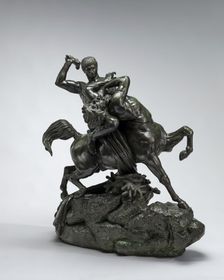 Theseus Fighting the Centaur Bienor, model 1849, cast 1873. Creator: Antoine-Louis Barye