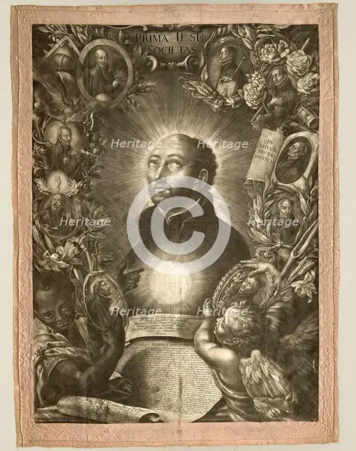 Thesis-Sheet showing Saint Ignatius of Loyola, November 15, 1696. Creator: Elias Christoph Heiss.
