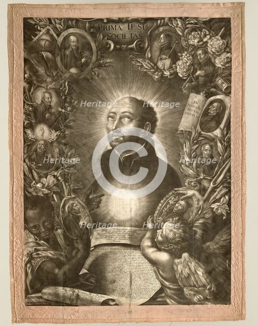 Thesis-Sheet showing Saint Ignatius of Loyola, November 15, 1696. Creator: Elias Christoph Heiss.