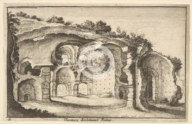 Thermaru diocletiani Ruinae (Baths of Diocletian), 1651. Creator: Wenceslaus Hollar.