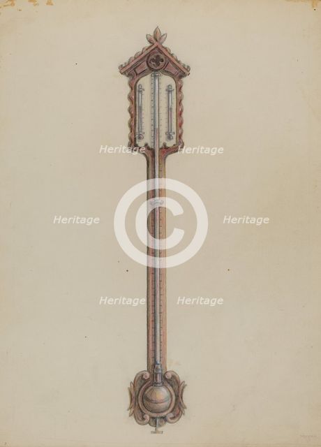 Thermometer, c. 1936. Creator: Franklin C. Moyan.