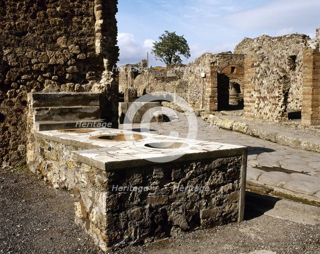 Thermopolium on Via Consolare, Pompeii, Campania, Italy, 2002. Creator: LTL.