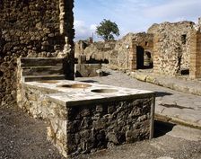 Thermopolium on Via Consolare, Pompeii, Campania, Italy, 2002. Creator: LTL