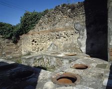 Thermopolium, Via Austali with Vicolo Storto, Pompeii, Italy, 2002. Creator: LTL