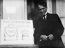 Theron Akin, Rep. from New York; with Full Dinner Pail Placard, 1913. Creator: Harris & Ewing