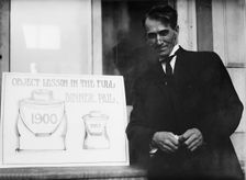 Theron Akin, Rep. from New York; with Full Dinner Pail Placard, 1913. Creator: Harris & Ewing