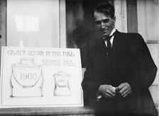 Theron Akin, Rep. from New York; with Full Dinner Pail Placard, 1913. Creator: Harris & Ewing