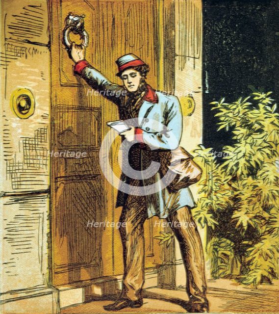 'There is the Postman's knock!', 1867.  Creator: Anon.