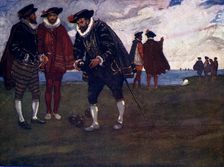 There is time to finish the game and beat the Spaniards too, said Drake 1588, (1905). Artist: A S Forrest