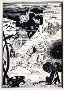 There was a great variety of tall, noble trees, loaded with marine fruit, such as lobsters…, 1895. Creator: Joseph Benwell Clark (1857 -