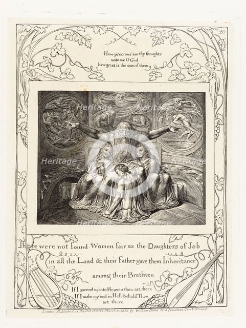 'There were not found Women fair as the Daughters of Job in all the Land & their Father...', 1825. Creator: William Blake.
