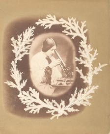 [Thereza Dillwyn Llewelyn with Her Microscope], ca. 1854. Creator: John Dillwyn Llewelyn