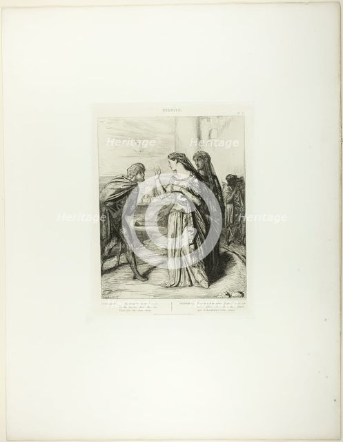Therefore be Merry, Cassio, plate six from Othello, 1844. Creator: Theodore Chasseriau.