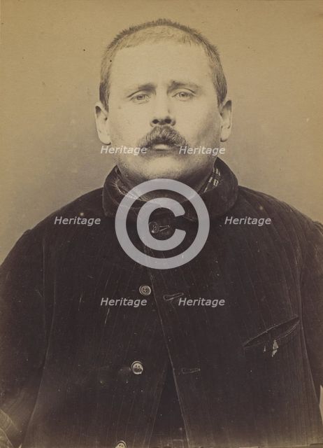 Theriez. Louis (ou Perriez). 35 ans, né le 29/8/58 à Paris. ébéniste. Anarchiste. 16/3/94., 1894. Creator: Alphonse Bertillon.