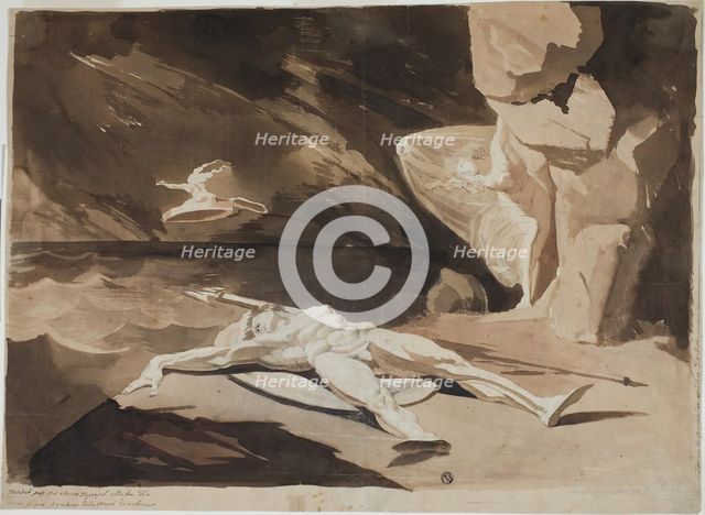 Thetis Mourning the Body of Achilles, 1780. Creator: Henry Fuseli.