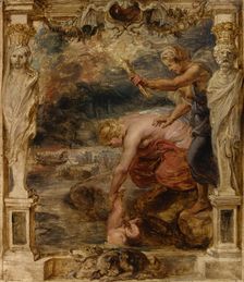 Thetis Dipping the Infant Achilles into the River Styx, c.1635. Creator: Rubens, Pieter Paul (1577-1640)