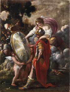 Thetis hands the shield to Achilles. Creator: Passeri, Giuseppe (1654-1714)